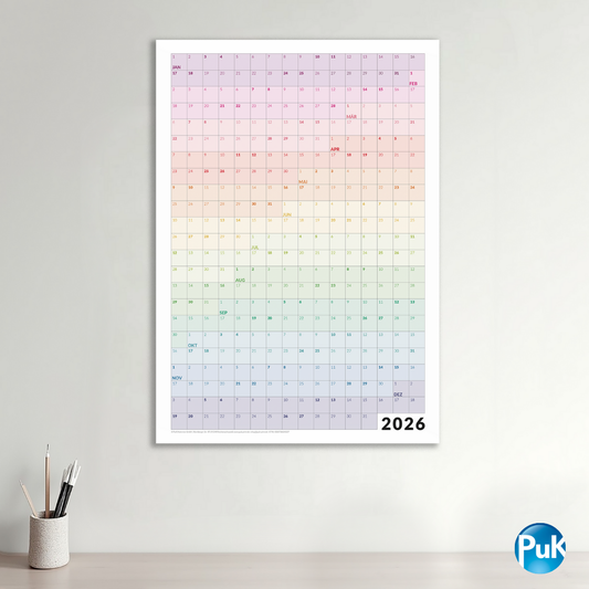 Fortlaufender Jahresplaner 2026 - Bunt