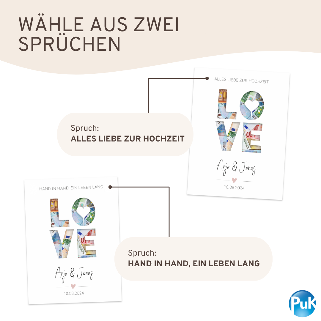 Poster "LOVE" | Geldgeschenk zur Hochzeit