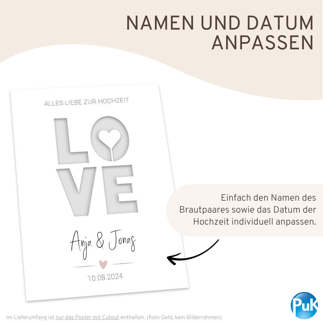 Poster "LOVE" | Geldgeschenk zur Hochzeit