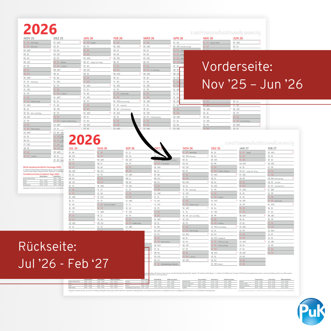 Jahresplaner 2026 DIN A3 - 16 Monate
