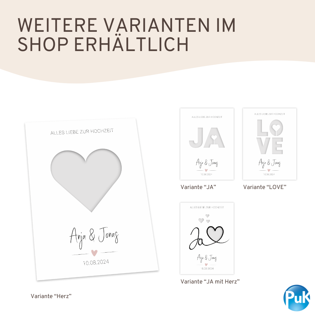 Poster "Herz" | Geldgeschenk zur Hochzeit