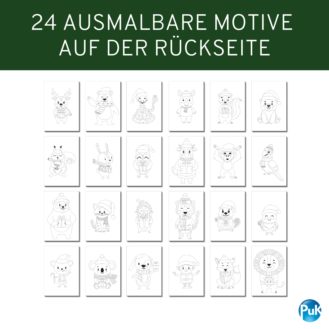 Adventskalender Set "Weihnachtstiere"