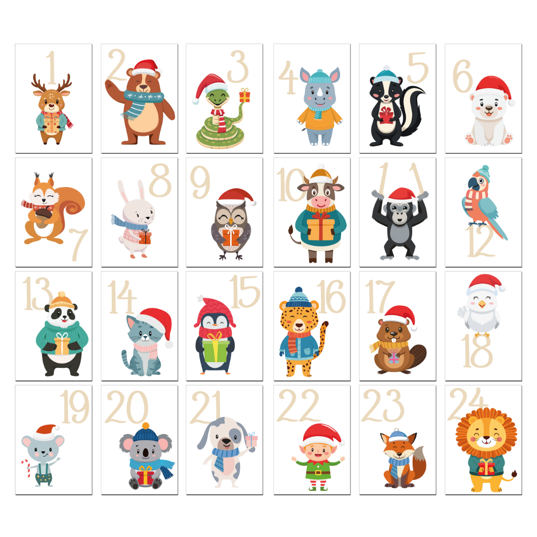 Adventskalender Set "Weihnachtstiere"
