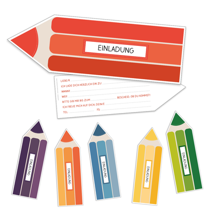 Einladungskarten "Buntstifte"