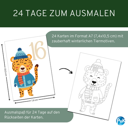 Adventskalender Set "Weihnachtstiere"