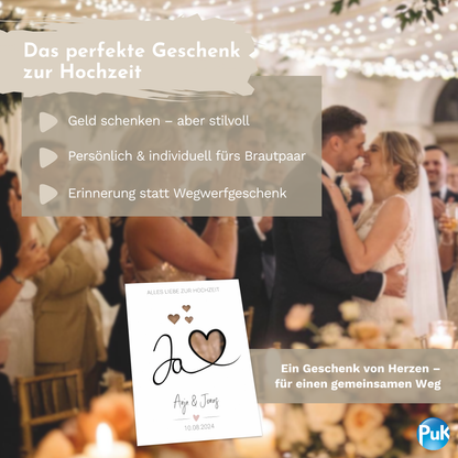 Poster "Ja mit Herz" | Geldgeschenk zur Hochzeit