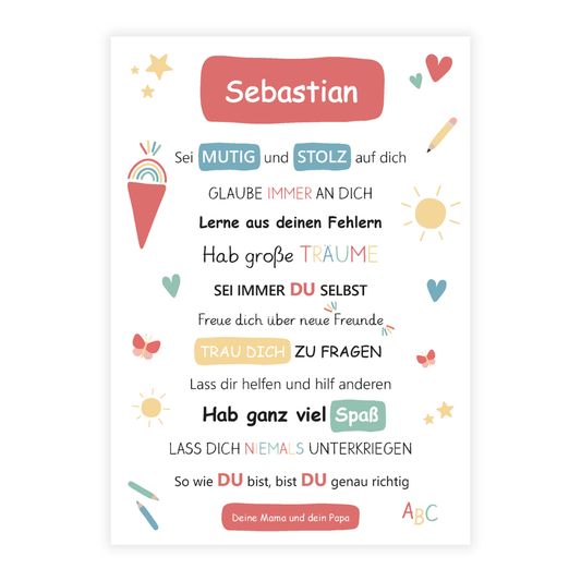 Affirmationsposter zur Einschulung