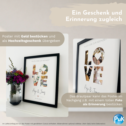 Poster "Herz" | Geldgeschenk zur Hochzeit