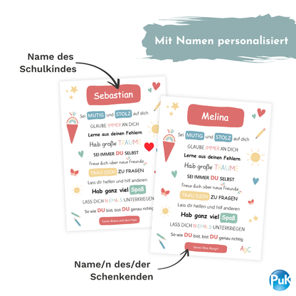 Affirmationsposter zur Einschulung