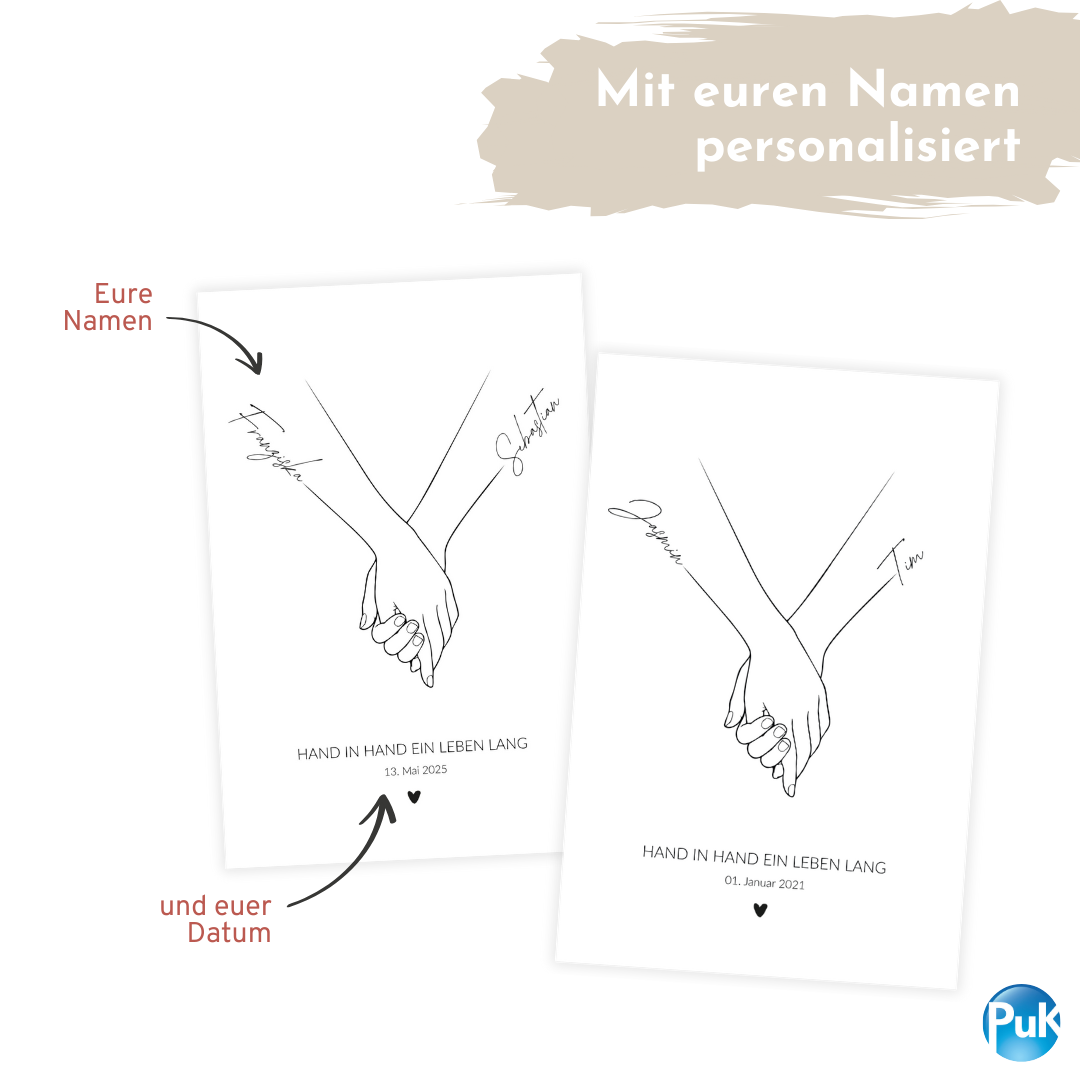 Poster "Hände Line Art"