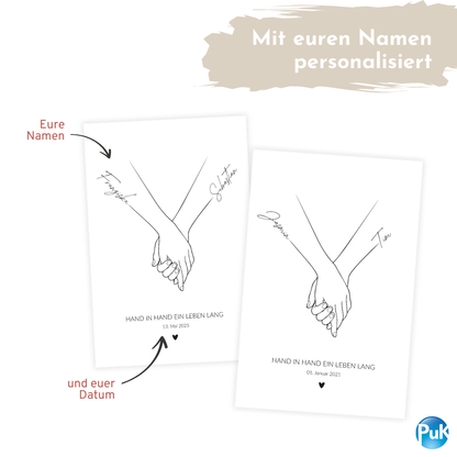 Poster "Hände Line Art"