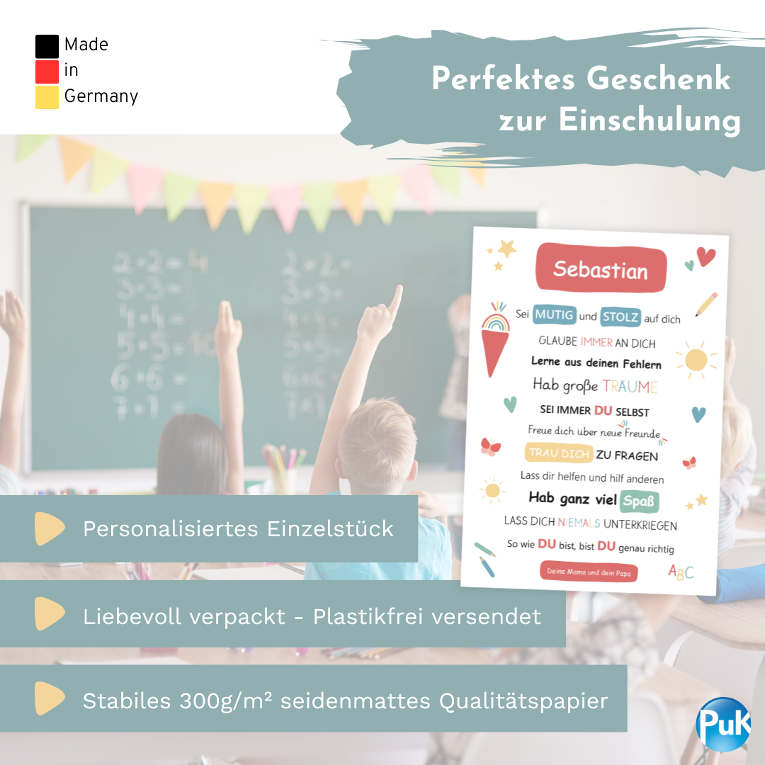 Affirmationsposter zur Einschulung