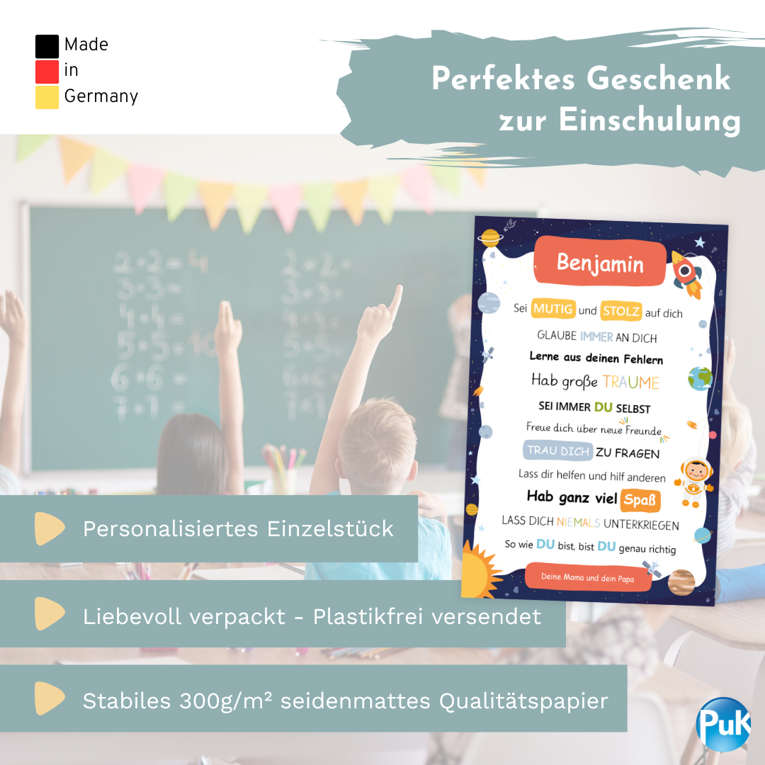 Affirmationsposter "Weltall"