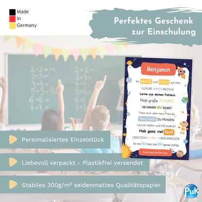Affirmationsposter "Weltall"