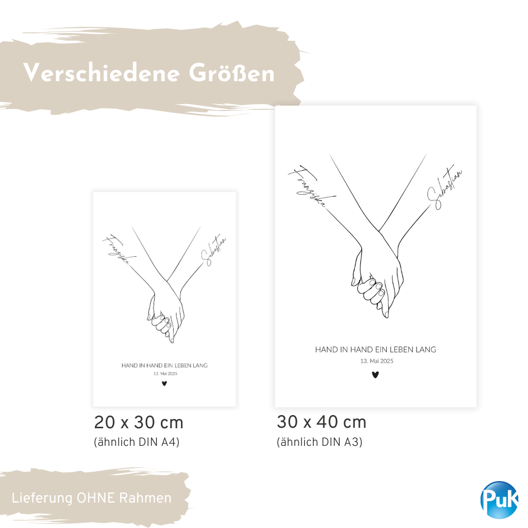 Poster "Hände Line Art"