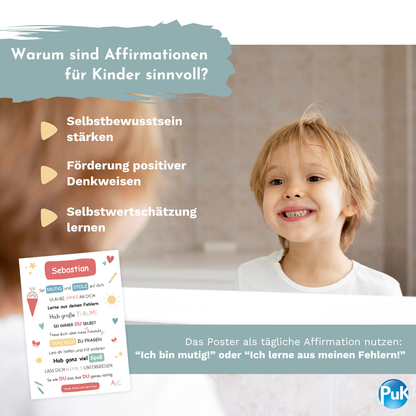 Affirmationsposter zur Einschulung