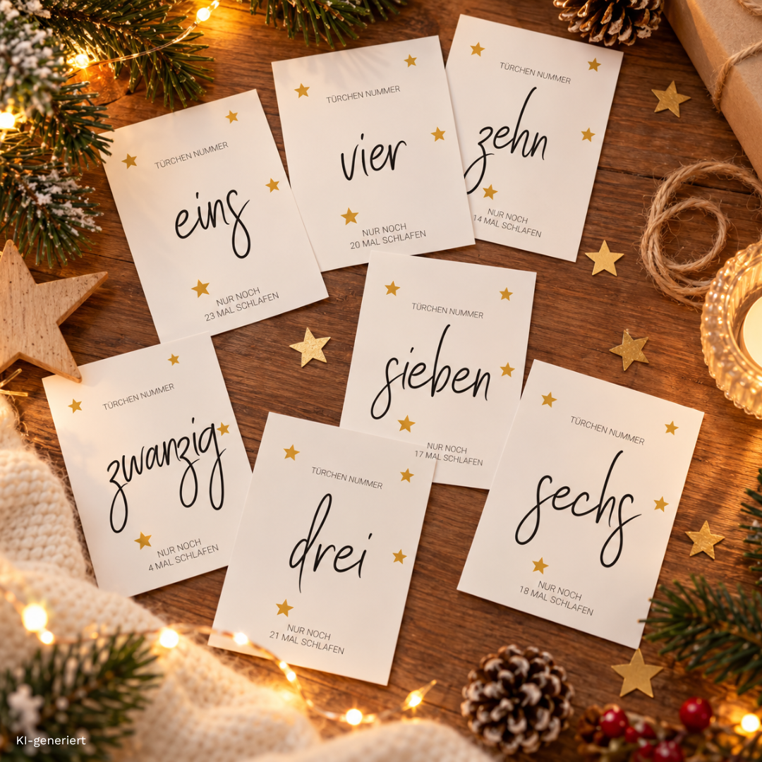 Adventskalender Set "Goldene Sterne"