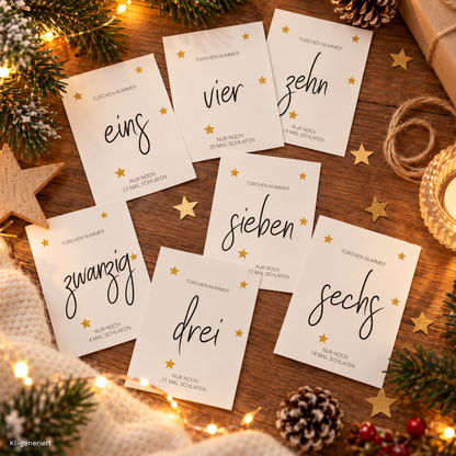 Adventskalender Set "Goldene Sterne"