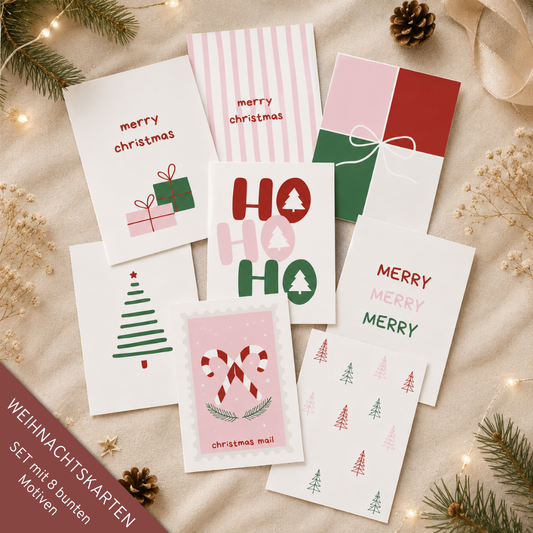 Weihnachtskarten Set "bunt"