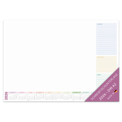 Schreibtischunterlage 2026 Bunt