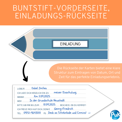 Einladungskarten "Buntstifte"