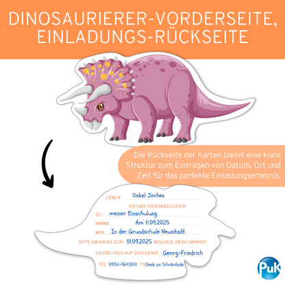 Einladungskarten "Dinosaurier"