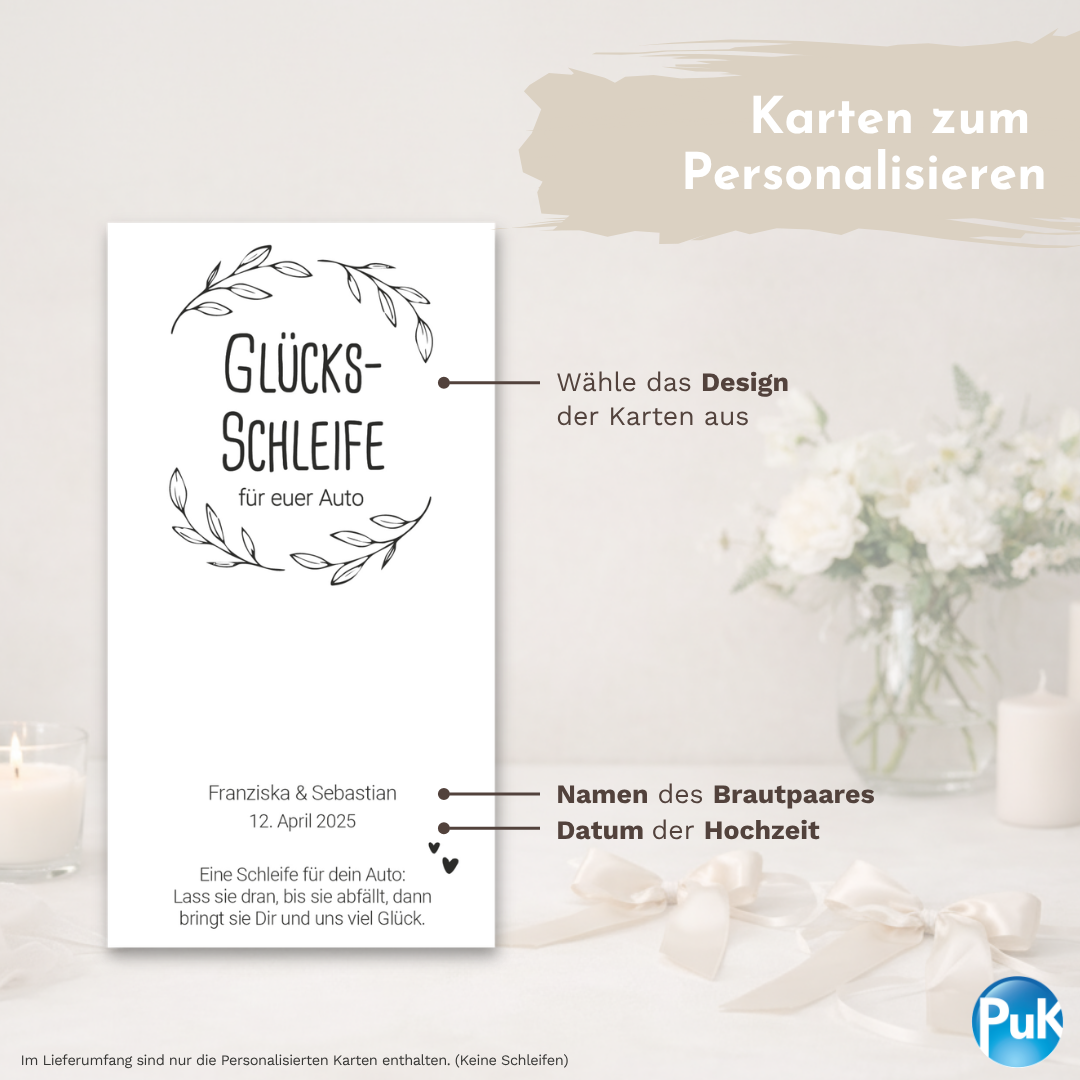 Glücksschleifen Karten | personalisiert