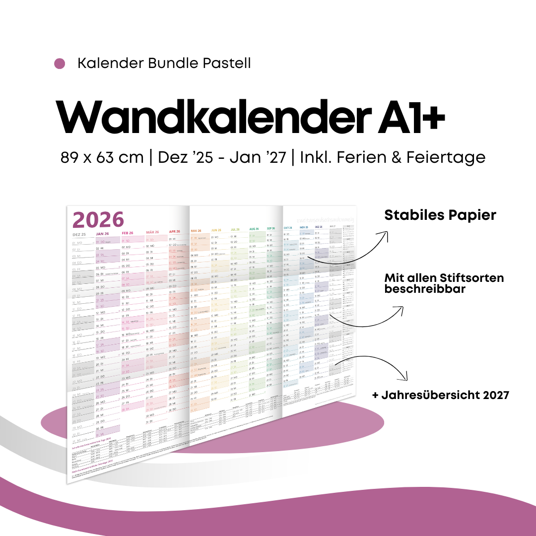 Kalenderbundle "Startklar 2026" - Pastell