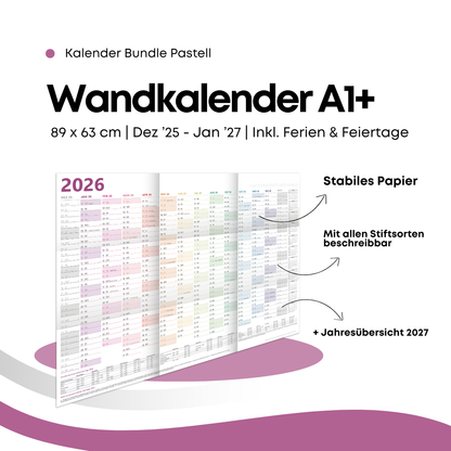 Kalenderbundle "Startklar 2026" - Pastell