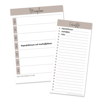 Menüplaner + Einkaufsliste