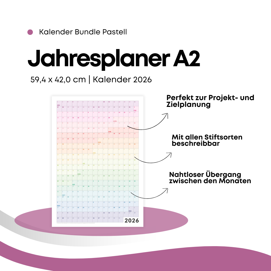 Kalenderbundle "Startklar 2026" - Pastell