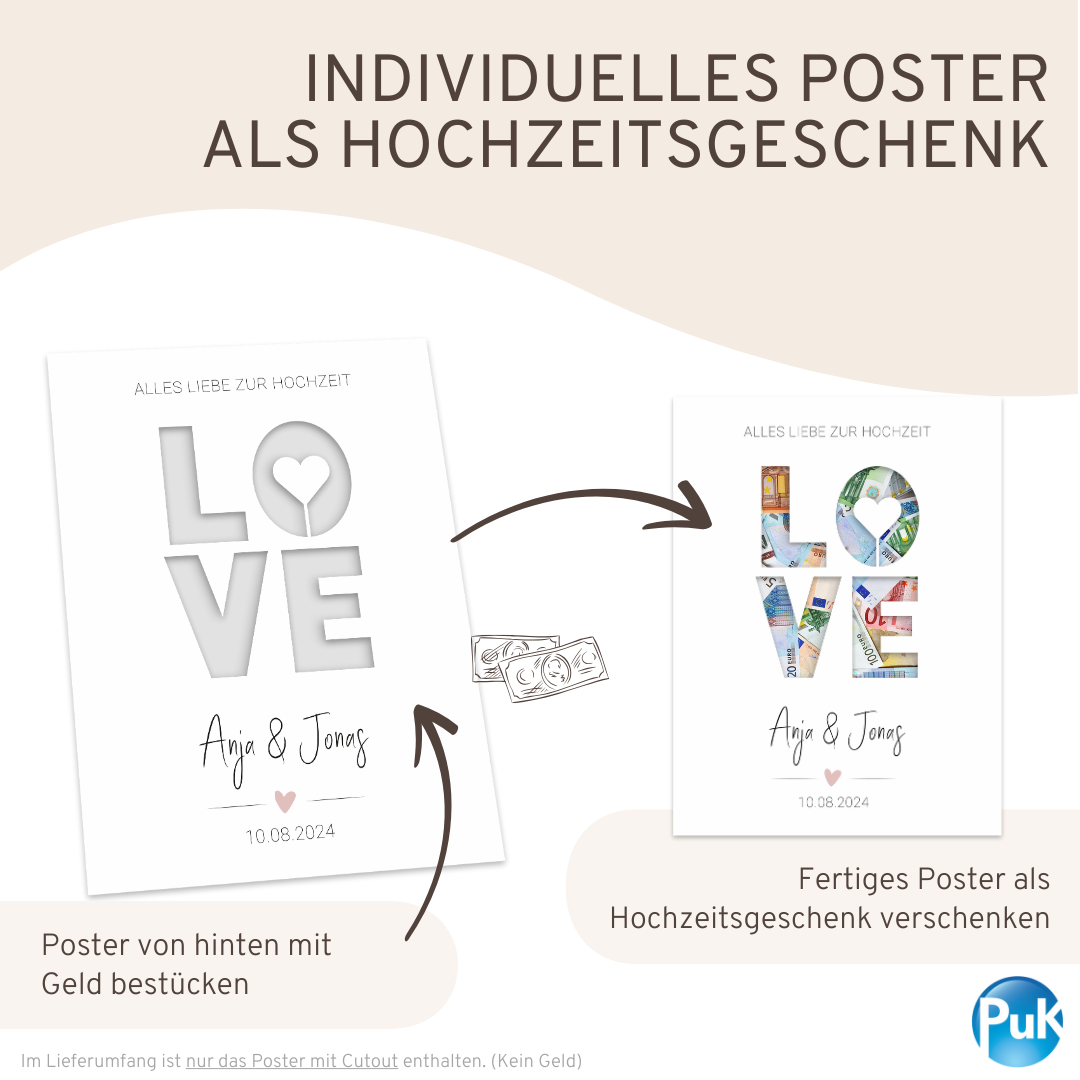 Poster "LOVE" | Geldgeschenk zur Hochzeit