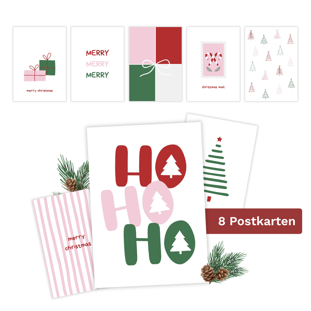 Weihnachtskarten Set "bunt"