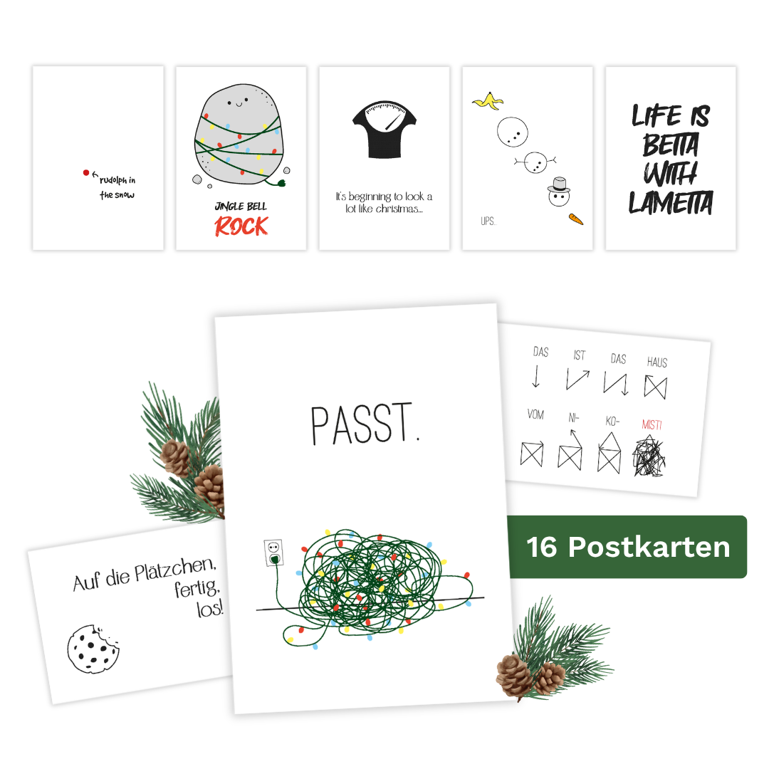 Weihnachtskarten Set "Lustig"