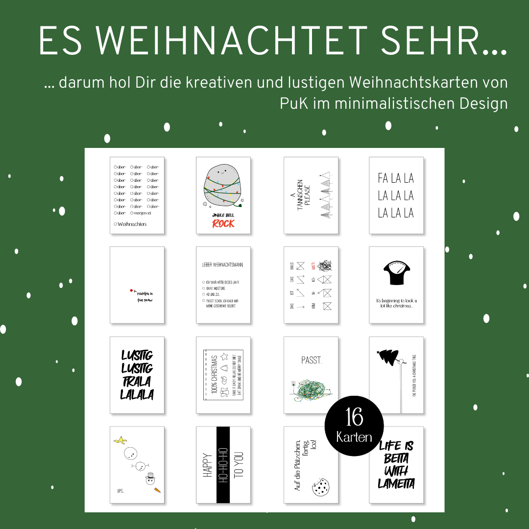 Weihnachtskarten Set "Lustig"