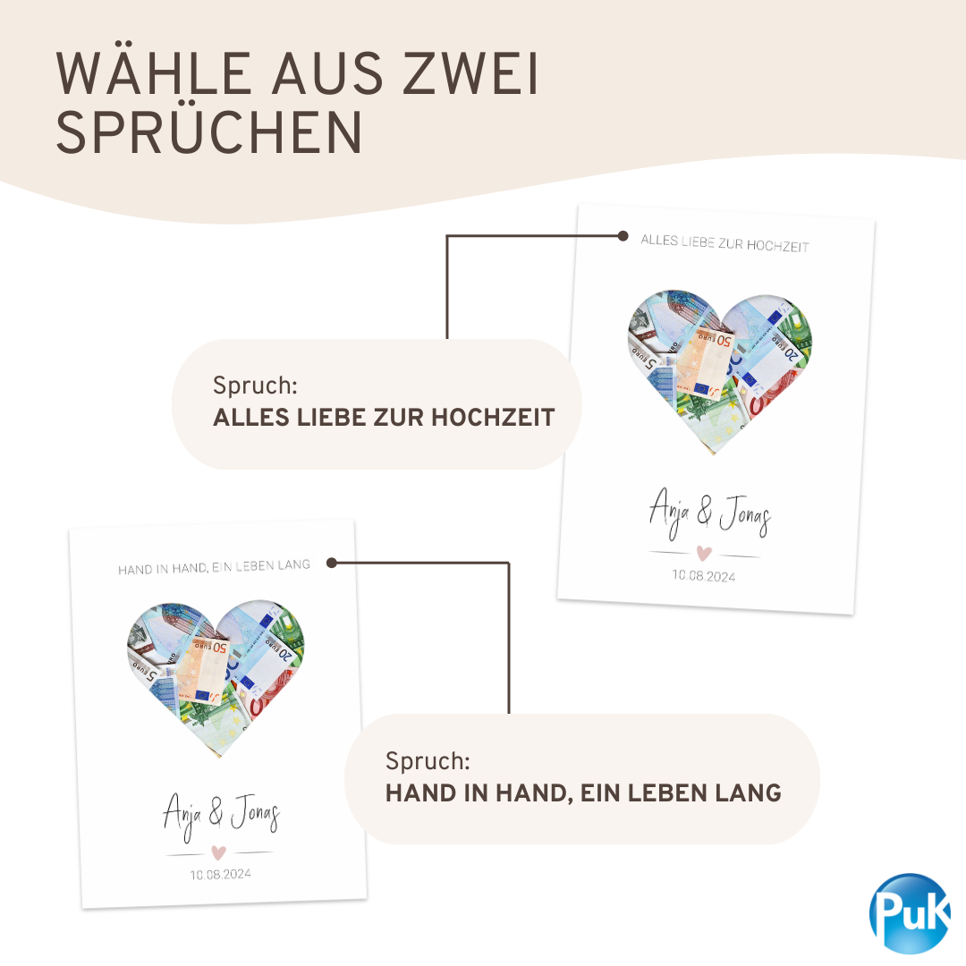 Poster "Herz" | Geldgeschenk zur Hochzeit