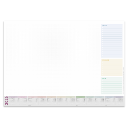 Schreibtischunterlage 2026 Bunt