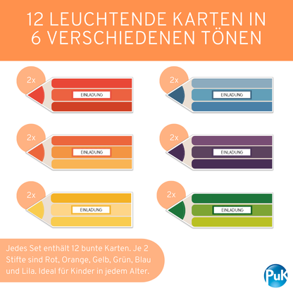 Einladungskarten "Buntstifte"