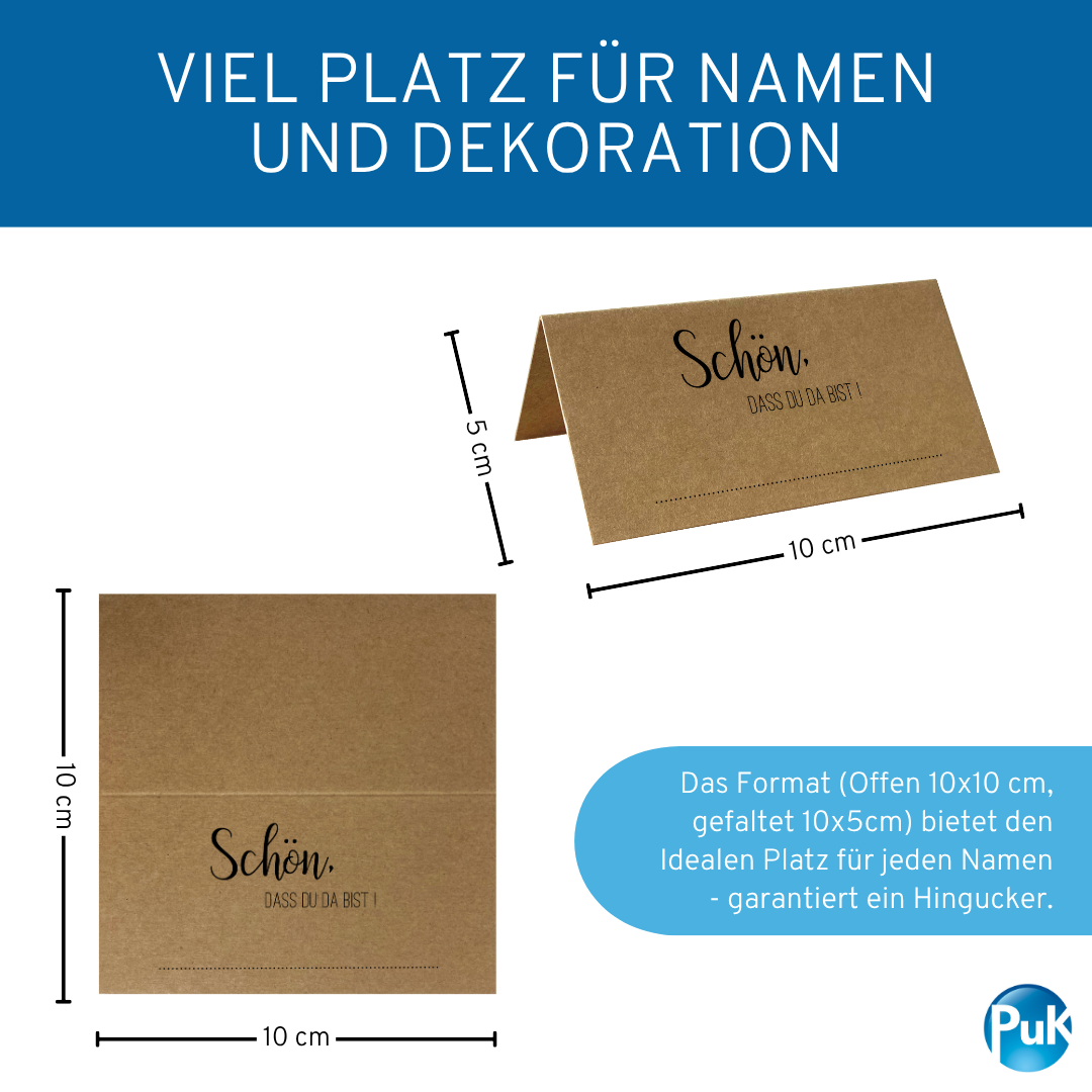 Tischkarten Braun | Design 04K
