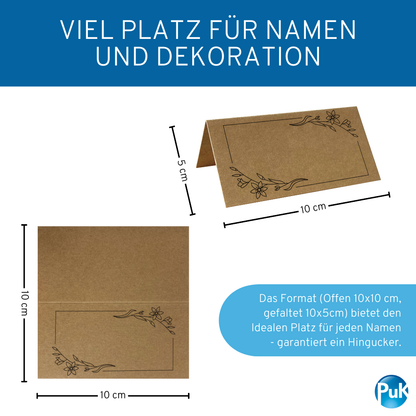 Tischkarten Braun | Design 06K