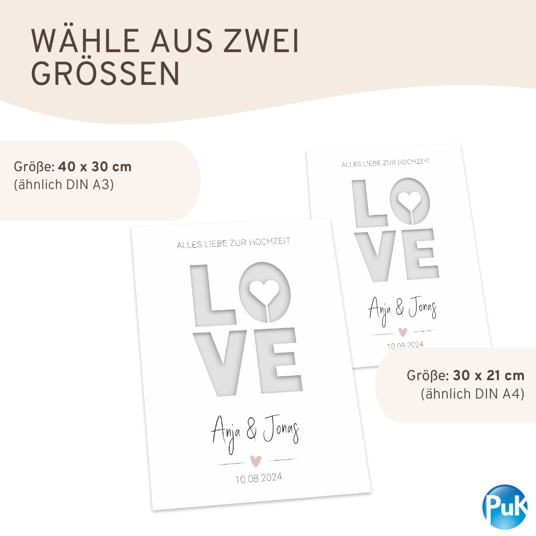 Poster "LOVE" | Geldgeschenk zur Hochzeit