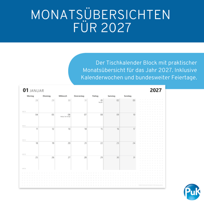 Monatsplaner 2027