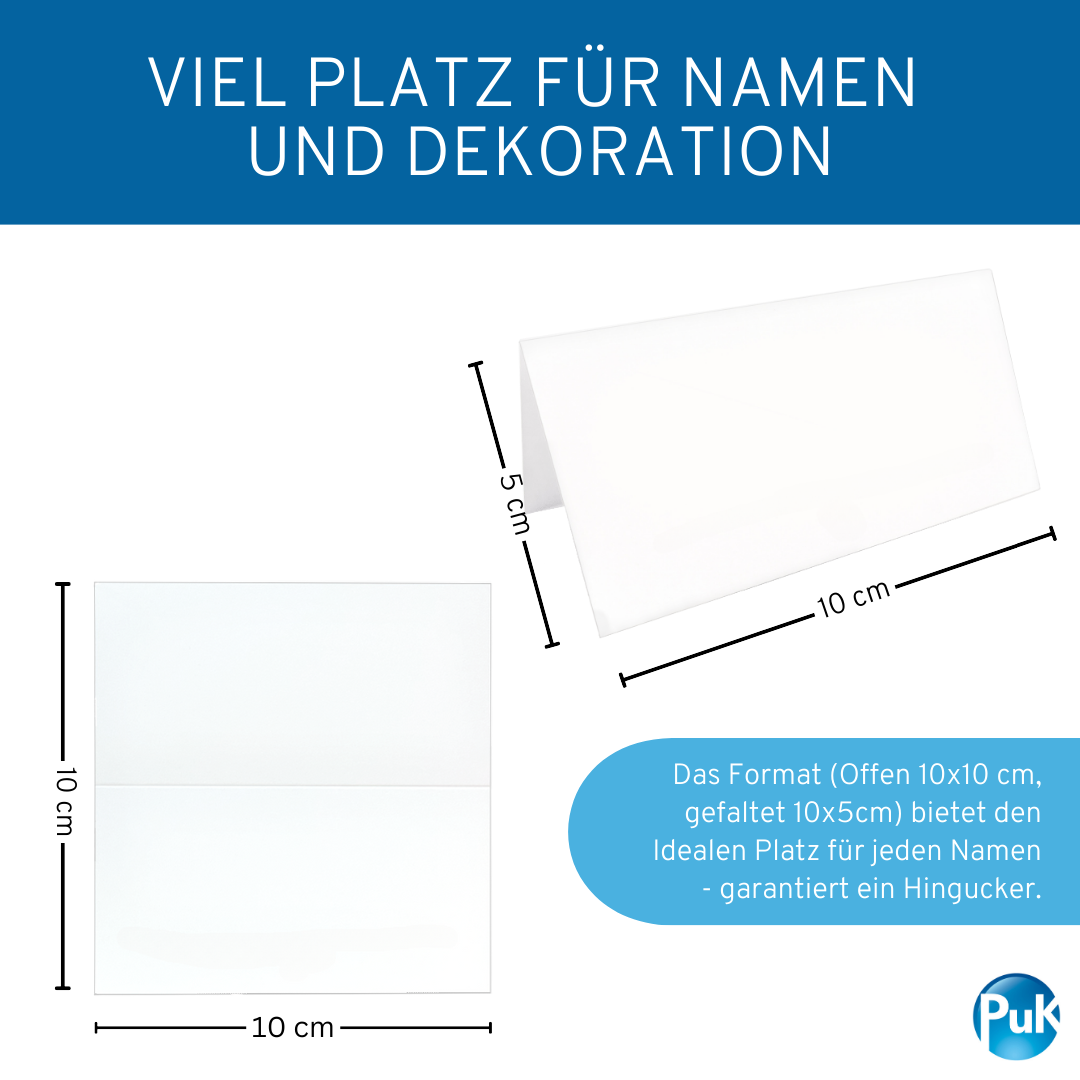 Tischkarten Blanko Weiß