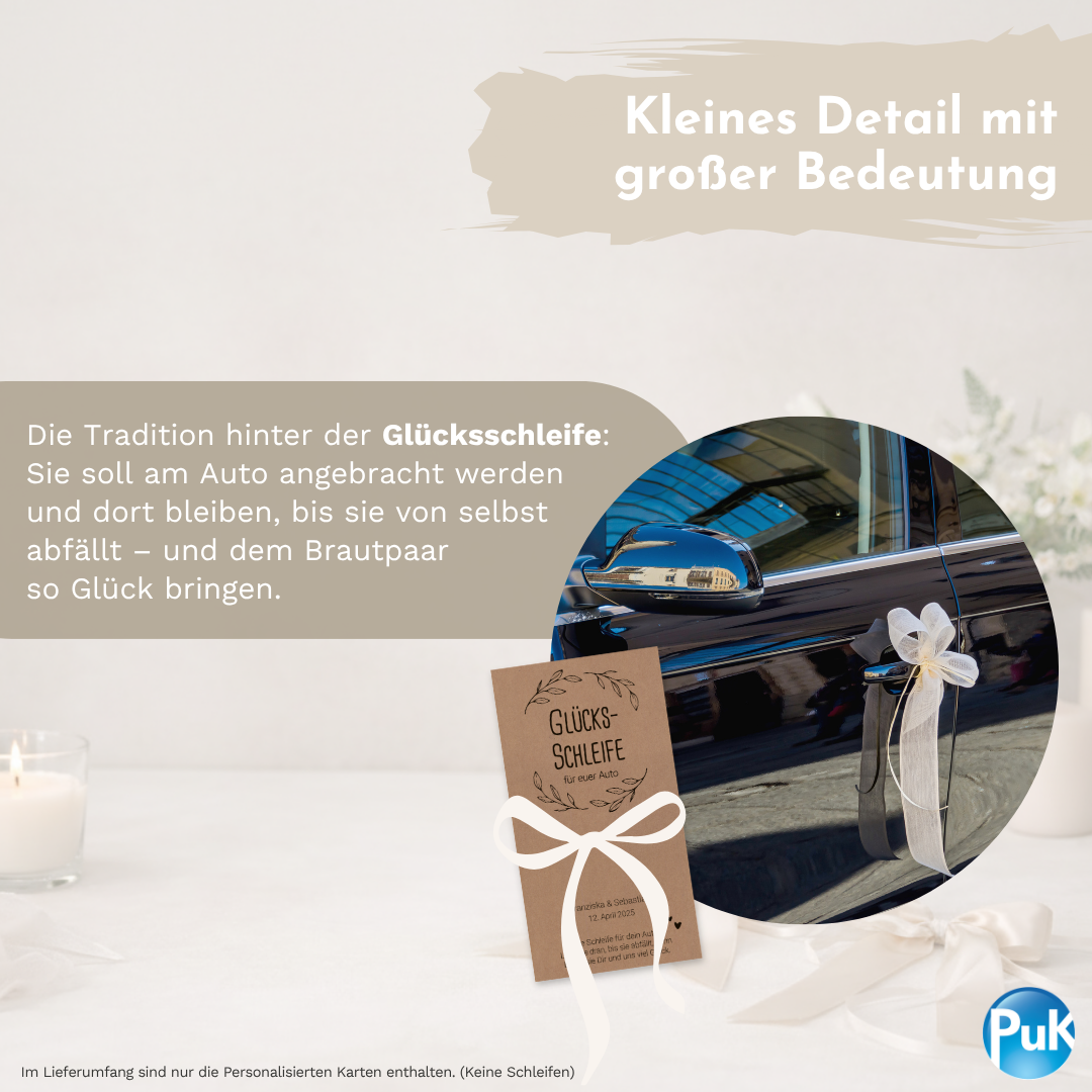 Glücksschleifen Karten Kraftpapier | personalisiert