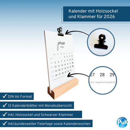 Tischkalender 2026