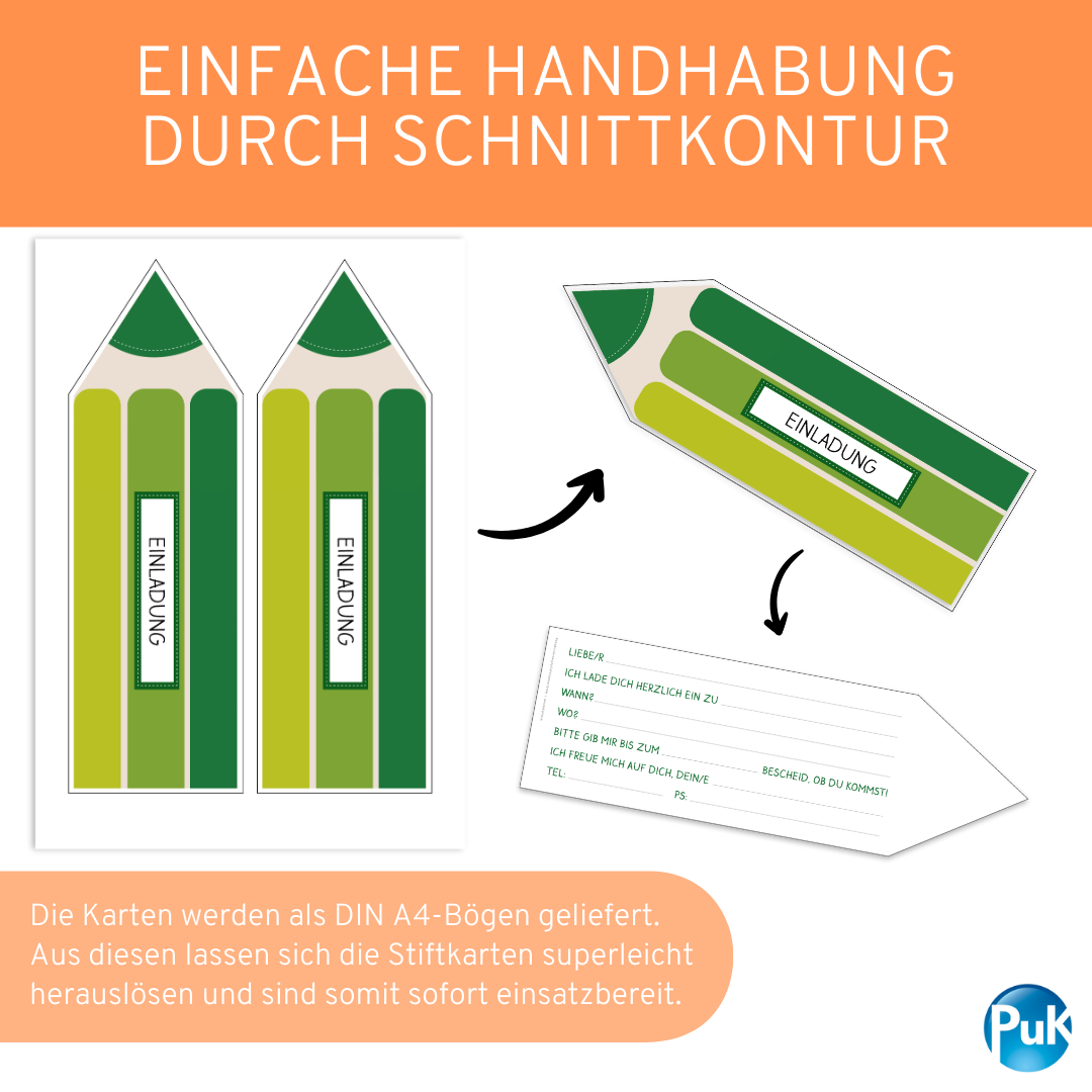 Einladungskarten "Buntstifte"