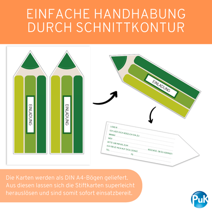 Einladungskarten "Buntstifte"