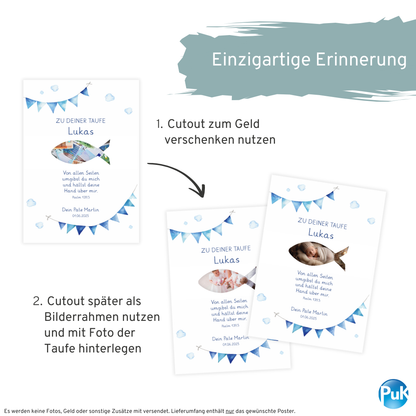 Poster "Fisch" | Geldgeschenk zur Taufe