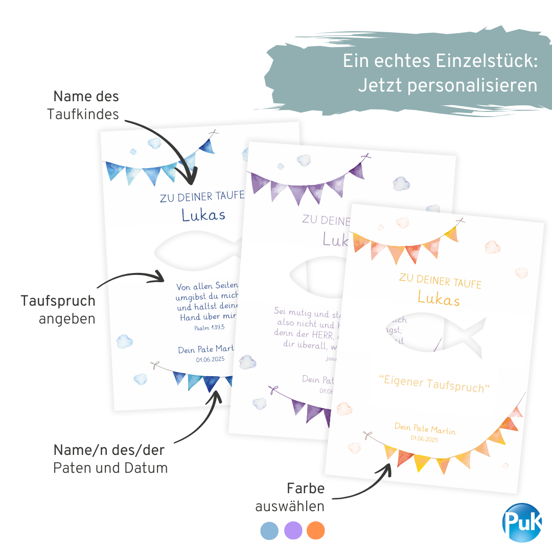 Poster "Fisch" | Geldgeschenk zur Taufe