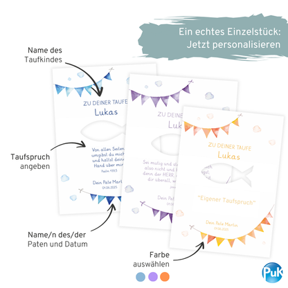 Poster "Fisch" | Geldgeschenk zur Taufe